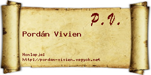 Pordán Vivien névjegykártya